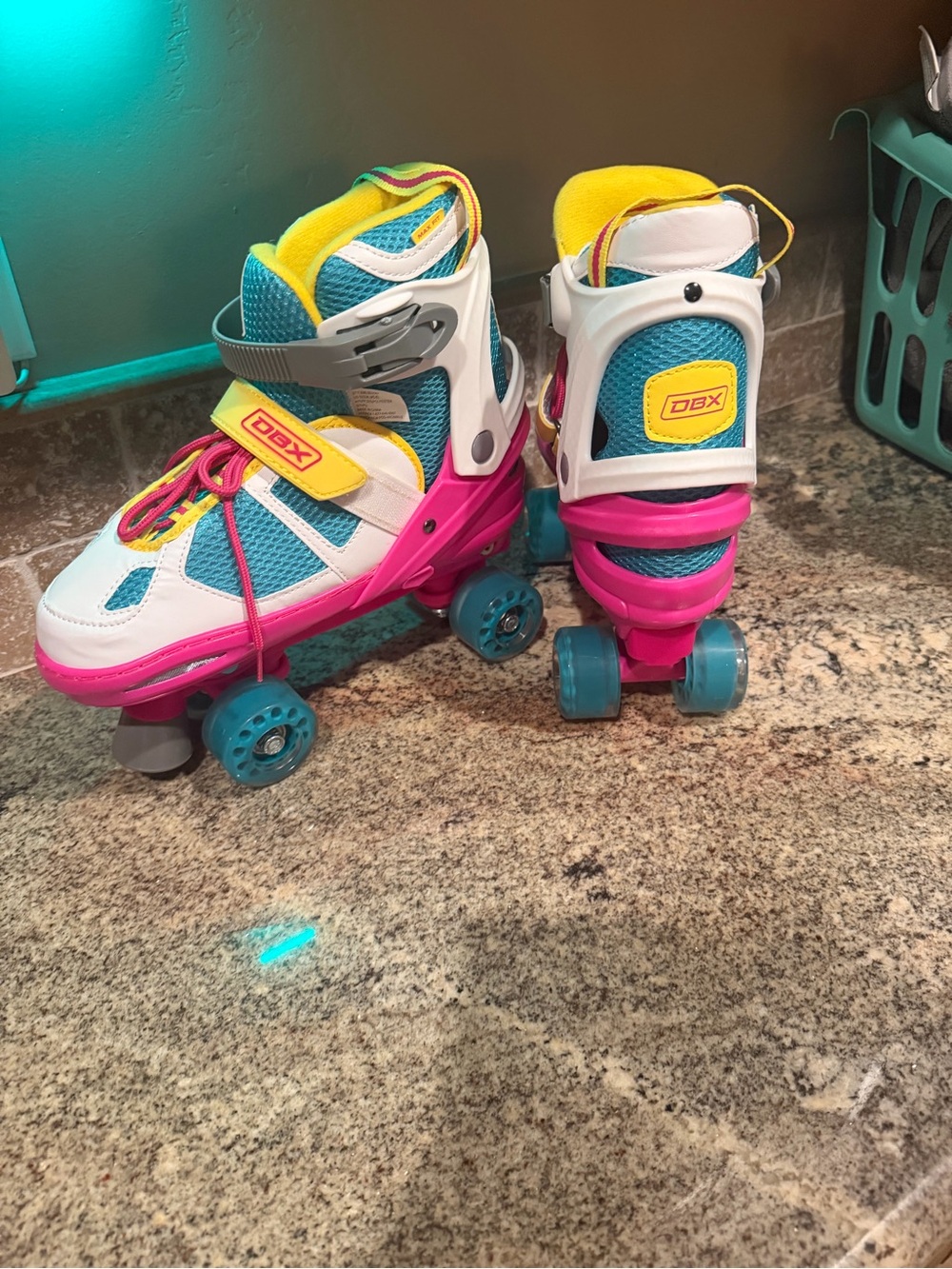 Kids' Pink & Teal Roller Skates
